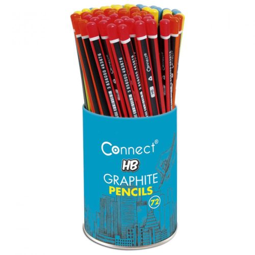 Grafitceruza HB, háromszögletű, Connect 72 db/pohár