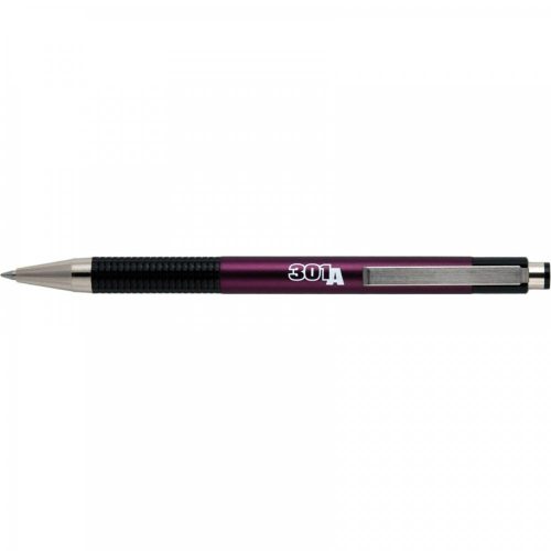 Golyóstoll 0,7mm, metál mályva test, Zebra F-301A, írásszín kék