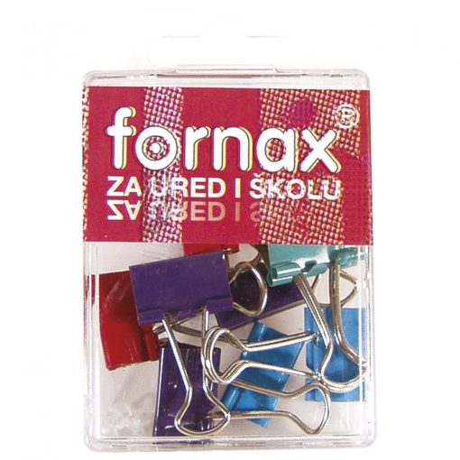 Binderkapocs 19mm, BC-30, 10 db műanyag dobozban, Fornax színes
