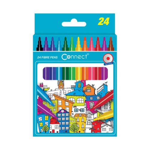 Rostirón, filctoll készlet, Connect, kerek test, 24 klf. szín