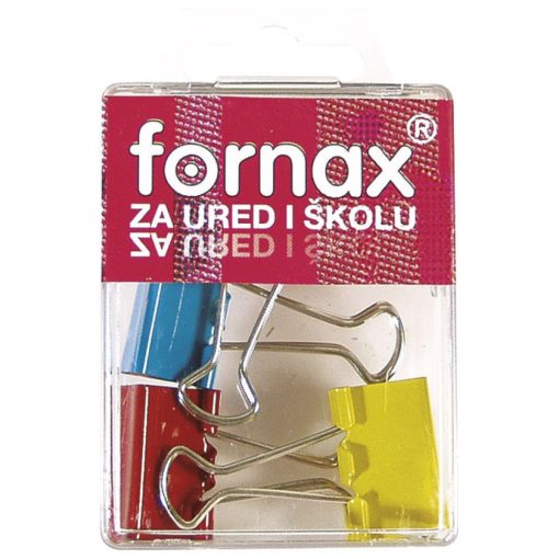 Binderkapocs 25mm, BC-31, 4 db műanyag dobozban, Fornax színes