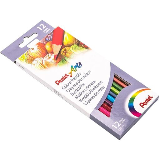 Színes ceruza készlet hatszögletű 12 szín Pentel