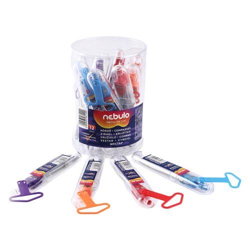 Körző készlet, fém 2 Extra heggyel Nebulo