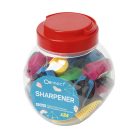 Hegyező 1 lyukú műanyag, tartályos Connect különféle színek