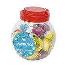 Hegyező 1 lyukú műanyag, tartályos Connect különféle színek