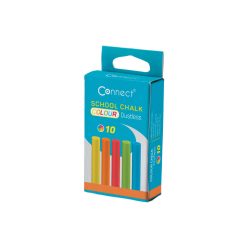   Táblakréta kerek pormentes 10 db/doboz, Connect vegyes színek
