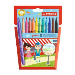   Rostirón, filctoll készlet, vízbázisú vastag hegyű Stabilo Power 280/12, 12 klf. Szín