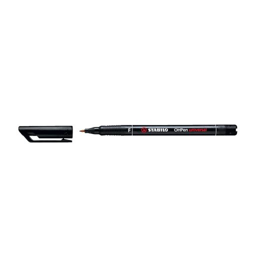 Alkoholos marker 0,7mm, STABILO OHPen F fekete