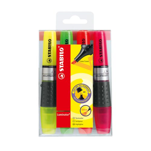 Szövegkiemelő készlet 2-5mm, vágott hegyű STABILO Luminator, 4 klf. szín
