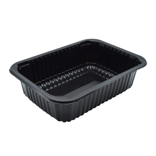 Síkperemes PP tálca 187 x 137 x 50 mm fekete