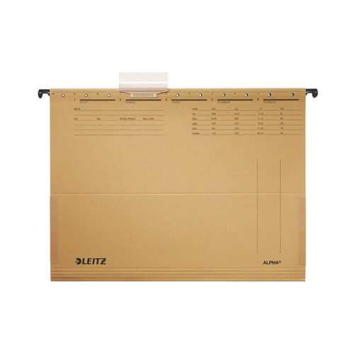 Függőmappa A4, karton oldalt zárt, oldalvédelemmel Leitz Alpha natúr