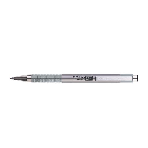 Golyóstoll 0,7mm, metál ezüst test, Zebra F-301A, írásszín kék
