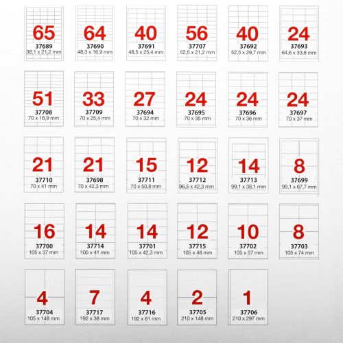 Etikett címke, 99,1x38,1mm, 100 lap, 14 címke/lap A-Series
