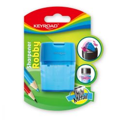   Hegyező 2 lyukú tartályos, fedeles, fém belsővel Keyroad Robby vegyes színek