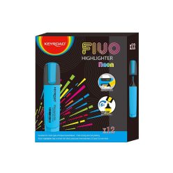   Szövegkiemelő vágott hegyű, lapos test Keyroad Fluo neon kék