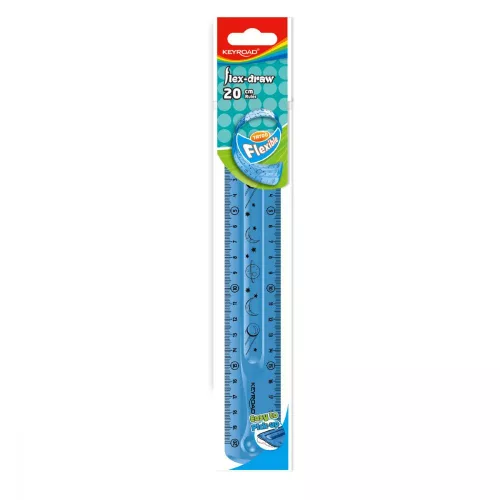 Vonalzó 20 cm, flexibilis Keyroad Flex Draw vegyes színek