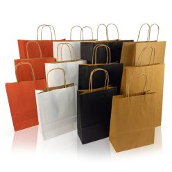   Sodrottfüles papírtáska 320x420mm 150mm talp L méret 200 db/doboz, piros