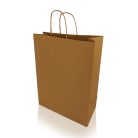 Sodrottfüles papírtáska 320x420mm 150mm talp L méret 200 db/doboz, bordázott barna