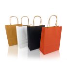 Sodrottfüles papírtáska 320x420mm 150mm talp L méret 200 db/doboz, bordázott barna