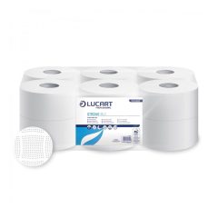   Toalettpapír 2 rétegű közületi átmérő 19 cm 100 % cellulóz 12 tekercs/karton 19 J PLUS Strong Lucart_812201J hófehér