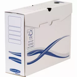   Archiváló doboz A4+, 100mm, Fellowes® Bankers Box Basic, 10 db/csomag, kék-fehér