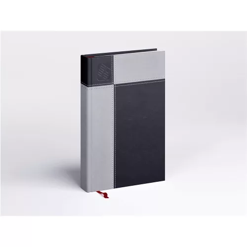 Határidőnapló Prémium M A/5, napi krémszínű lapokkal fekete Realsystem 2026.