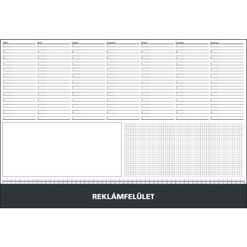 Asztali könyöklő fehér lapokkal fekete műbőrcsíkkal 570 x 390 mm  Realsystem 2026.