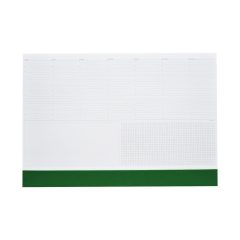   Asztali könyöklő fehér lapokkal zöld műbőrcsíkkal 570 x 390 mm  Realsystem 2026.