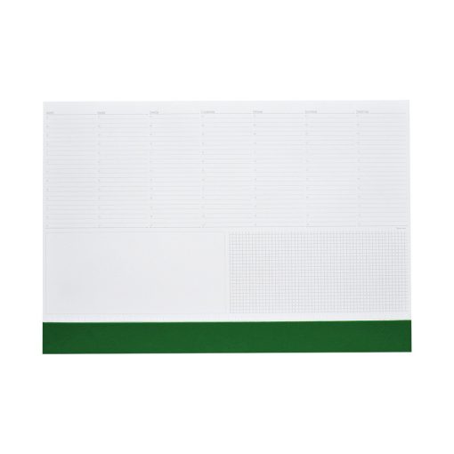 Asztali könyöklő fehér lapokkal zöld műbőrcsíkkal 570 x 390 mm  Realsystem 2026.