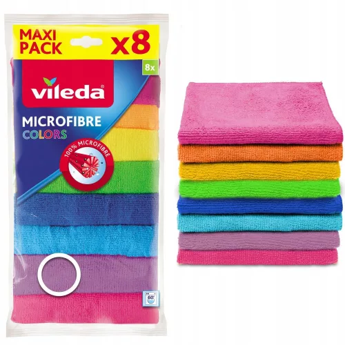 Törlőkendő mikroszálas 8 db/csomag Vileda Color 8 színű_F18597