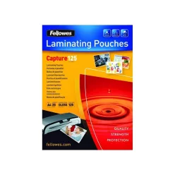   Lamináló fólia, A4, 125 mikron, fényes, 25 db/doboz, Fellowes®