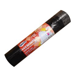   Szemeteszsák zárószalagos 60 liter 58 x 68 cm 10 db/tekercs Glossy fekete