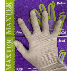 Gumikesztyű latex púderes M 100 db/doboz Maxter bézs