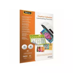   Lamináló fólia, 80 mikron, 5 klf. méretben 5x10 db/doboz, Admire Creativ Fellowes®