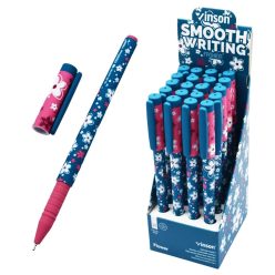   Golyóstoll kupakos, 0,7mm Vinson Flower A18 vegyes test displ 20 db/display