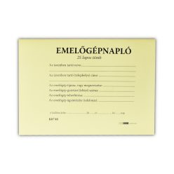 Emelőgépnapló 24 lapos A/5 fekvő D.E.938