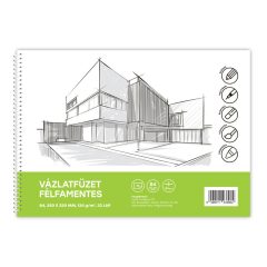 Vázlatfüzet FÉLFAMENTES B/4 32 lap 120gr. Bluering