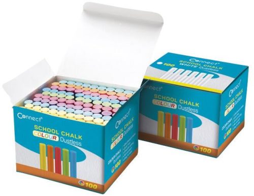 Táblakréta kerek pormentes 100 db/doboz, Connect vegyes színek