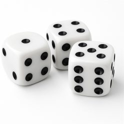 Dobókocka 15x15mm, műanyag, 3db/csomag, Nebulo