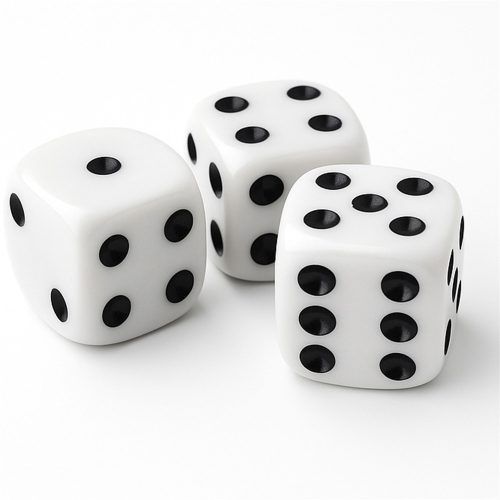 Dobókocka 15x15mm, műanyag, 3db/csomag, Nebulo