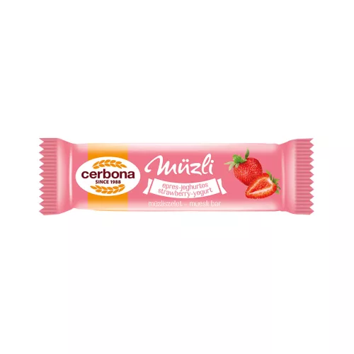 Müzliszelet 20 g, CERBONA, epres-joghurtos