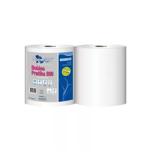 Ipari törlőpapír 2 rétegű tekercses átmérő: 26 cm 800 lap/tek 2 tekercs/zsugor Bobina Pratika 800 Paperdi