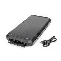 Powerbank napelemes 15W 2X USB-A + USB-C Platinet fekete