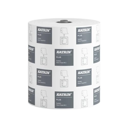 Kéztörlő 2 rétegű tekercses átmérő: 19 cm perforáció 6 tekercs/karton System Katrin_97449 fehér