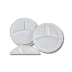   Tányér lapos D 25,4 cm 3 részes komposztálható cukornád 125 db/csomag, natúr