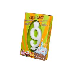 Számgyertya csomagolt 9 fehér