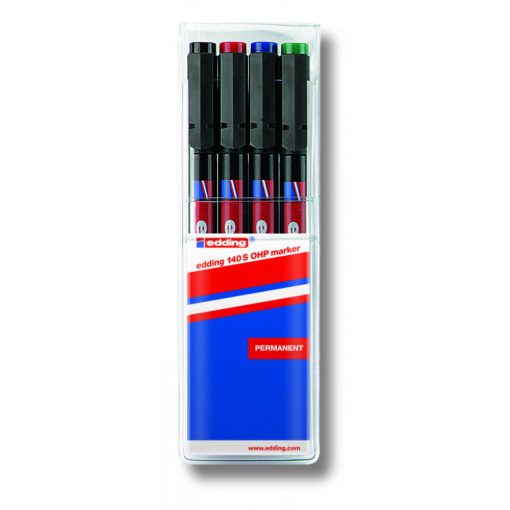 Alkoholos marker készlet, 0,3mm, 140S OHP Edding, 4 klf. szín