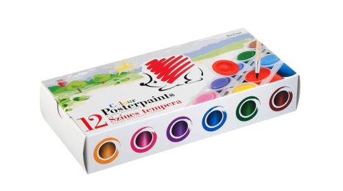 Tempera tégelyes 12x25ml, Süni Ico 12 klf. szín