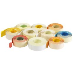 Árazószalag 26x12mm, stancolt 10 tekercs/csomag, fehér