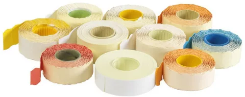 Árazószalag 26x12mm, stancolt 10 tekercs/csomag, fehér